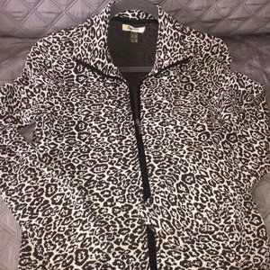 Onque Petite Size Small Animal Print Jacket soft! Black and white print